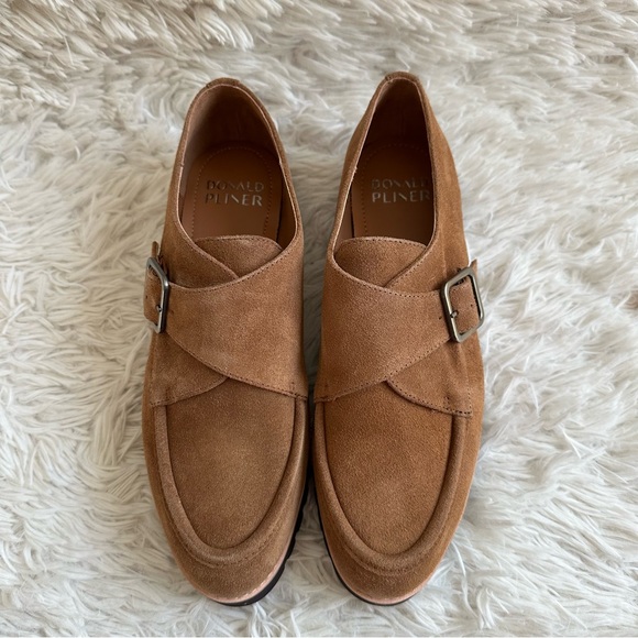 Donald Pliner Elody Monk Strap Suede Loafer Brown New In Box Size 10 - Picture 2 of 9